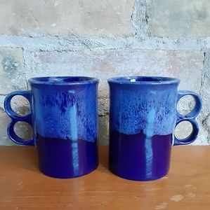 Set of 2 Blue Coffee Mugs